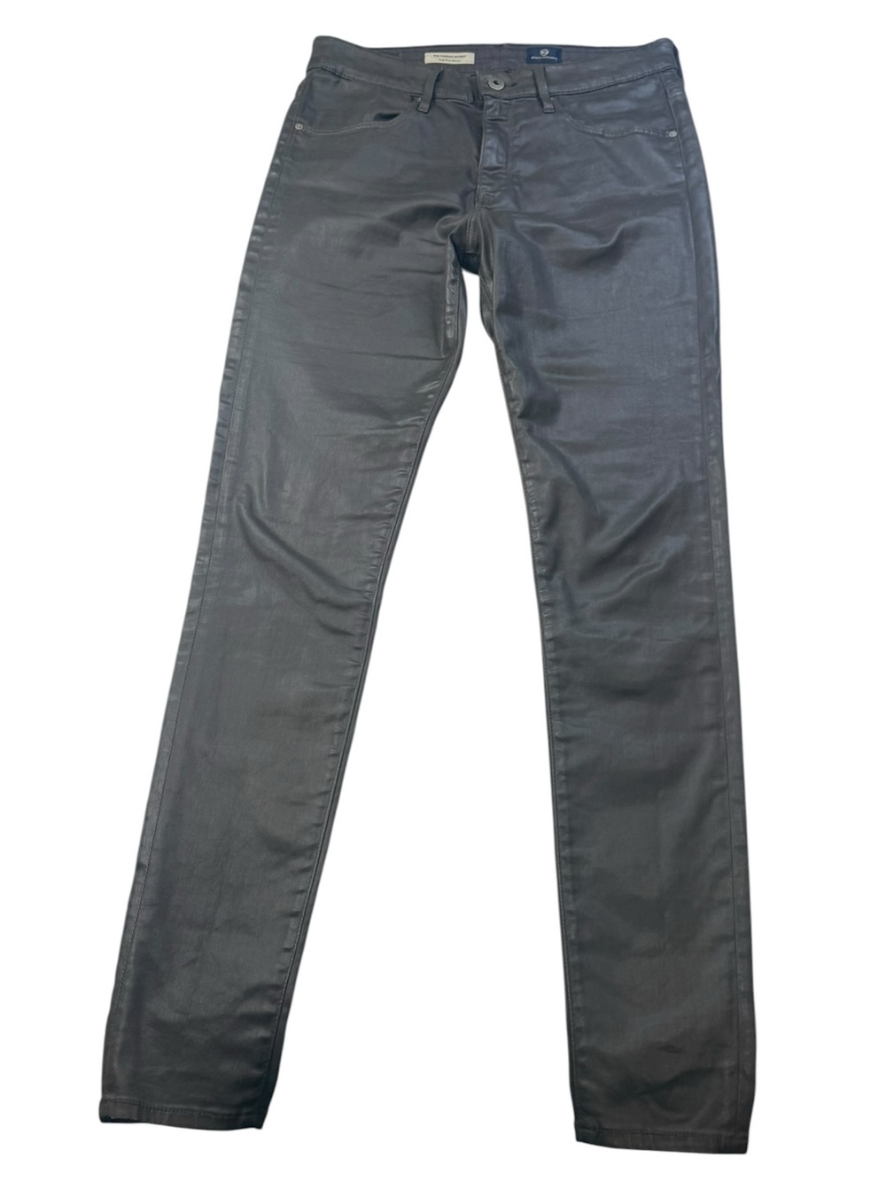 AG Adriano Goldschmied Coated Brown The Farrah Skinny High Rise Jeans Size 29